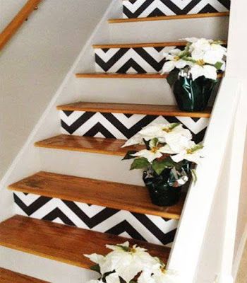 papel tapiz en escaleras