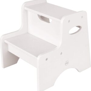 KidKraft Wooden Two Step Children's Stool with Handles- White